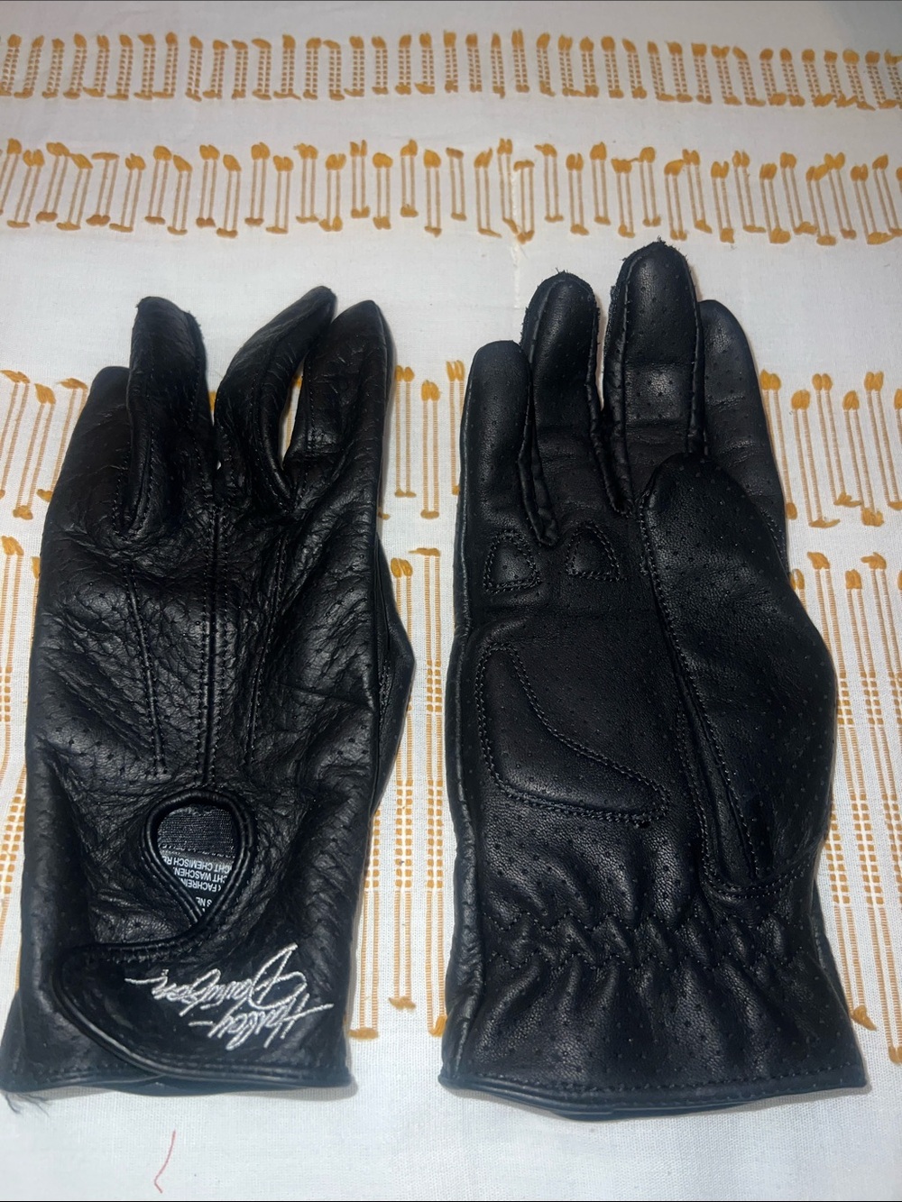 Harley Davidson Black Leather Driving Gloves